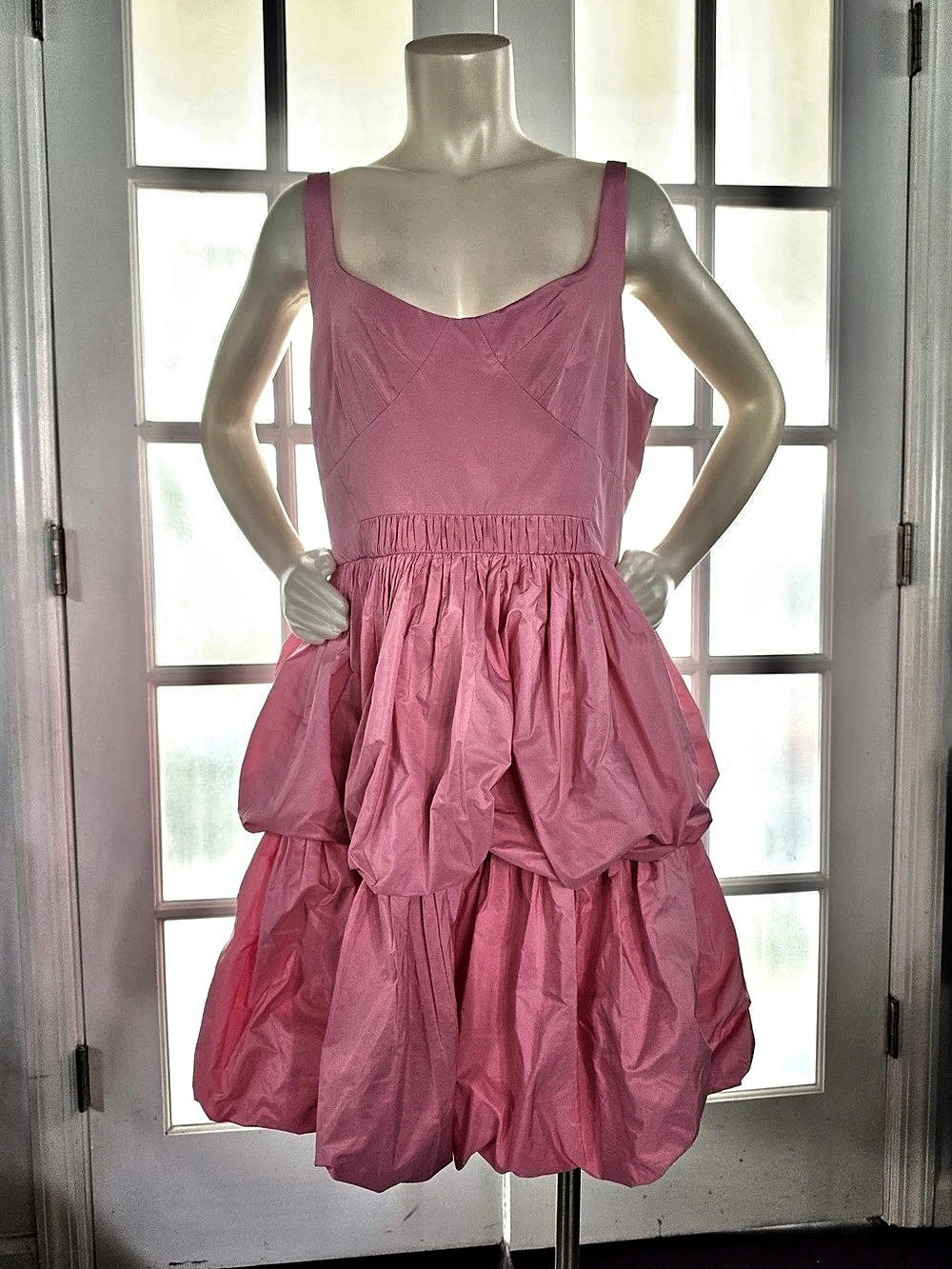 ANTONIO MELANI Pink Tiered Mini Dress Size 14 Like New